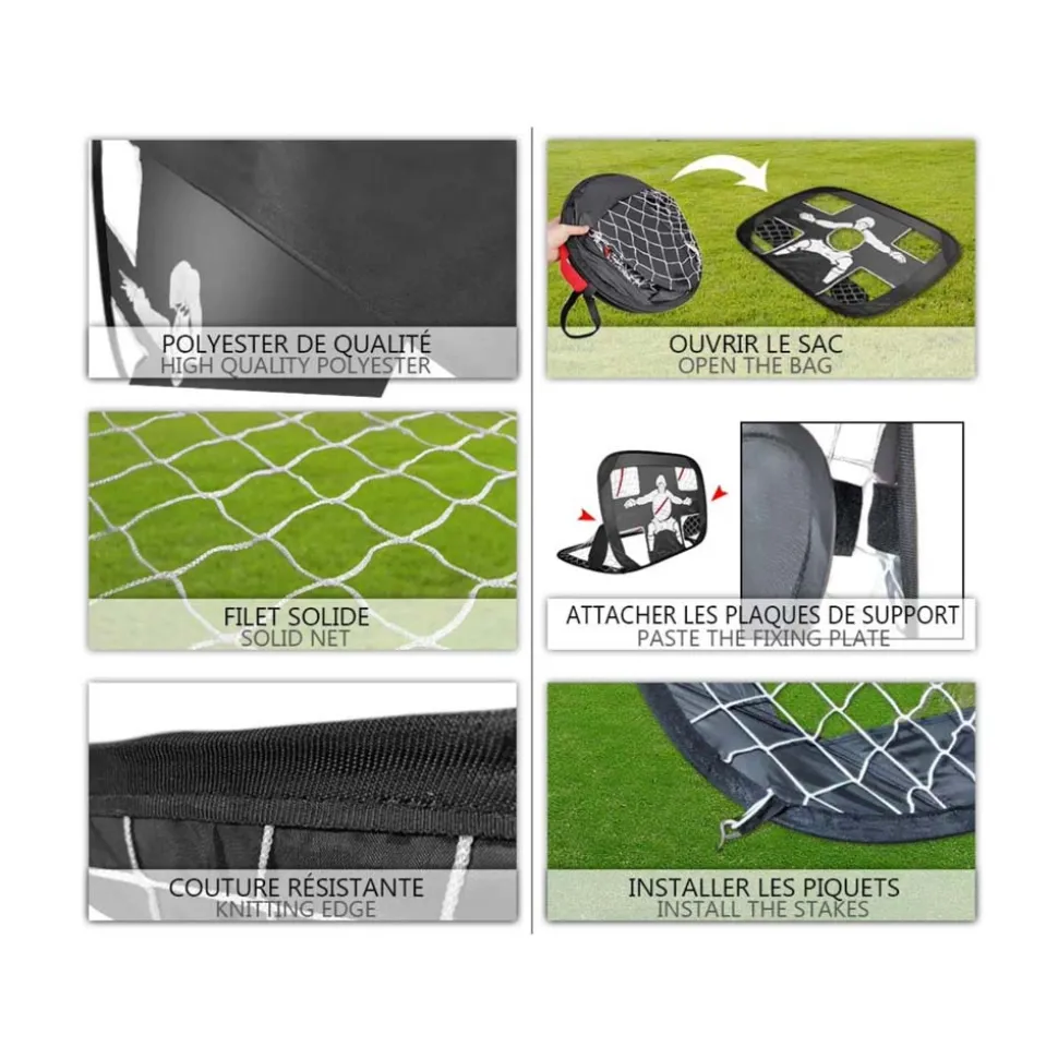 JARDINDECO - Cage de foot pliable 2 en 1 newbie 120 x 90 cm