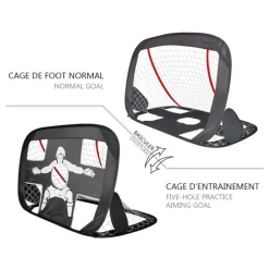 JARDINDECO - Cage de foot pliable 2 en 1 newbie 120 x 90 cm