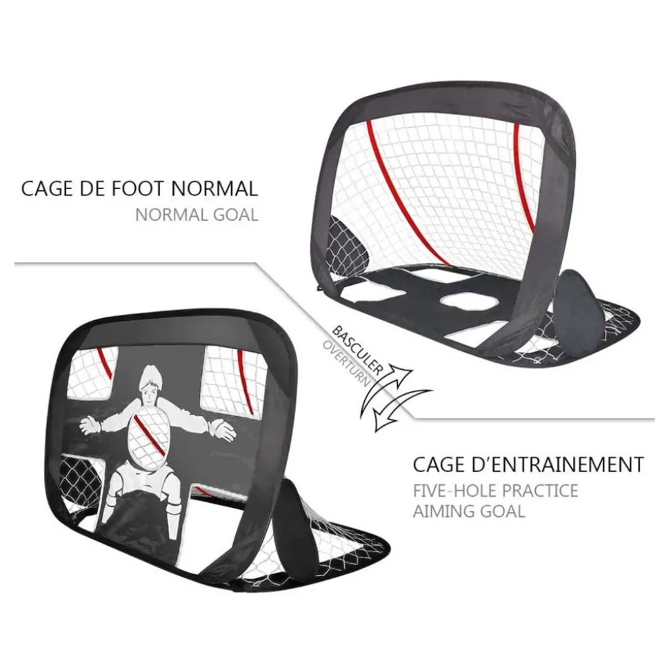 JARDINDECO - Cage de foot pliable 2 en 1 newbie 120 x 90 cm