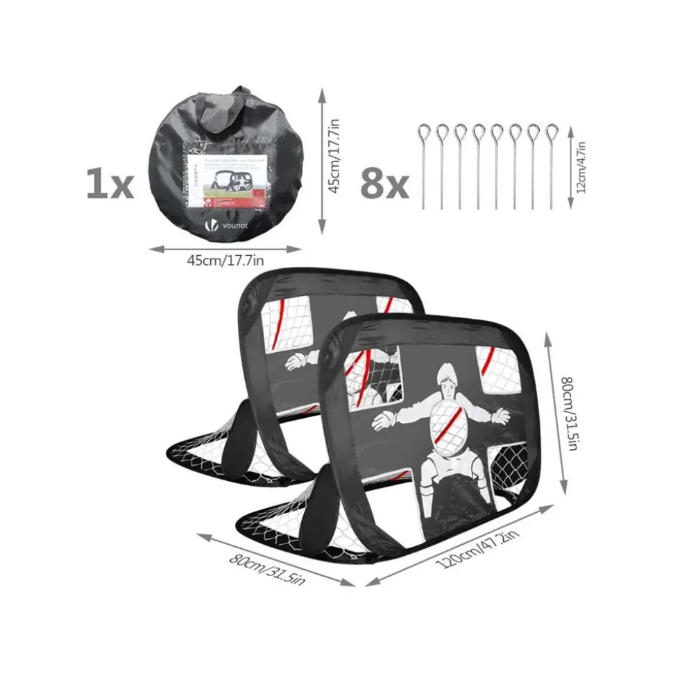 JARDINDECO - Cage de foot pliable 2 en 1 newbie 120 x 90 cm
