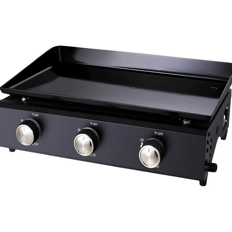 JARDINDECO - Plancha au gaz en acier émaillé pedro 3 brûleurs