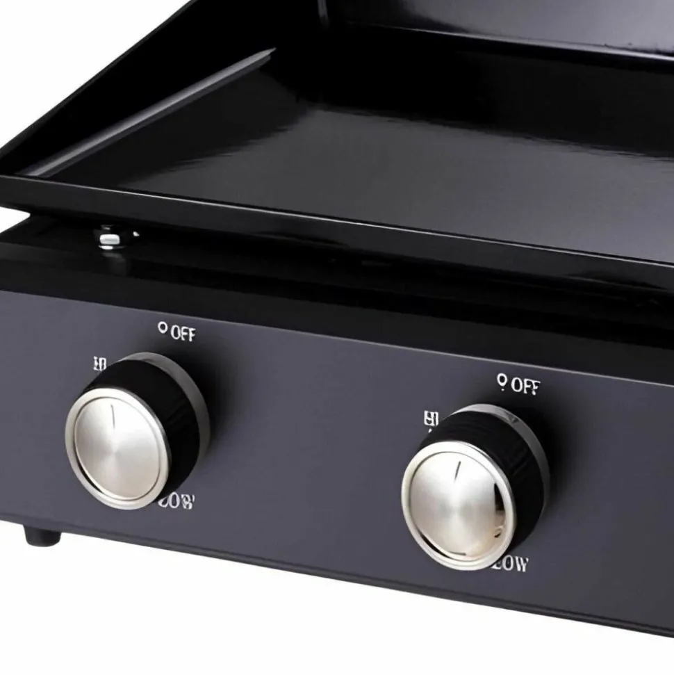 JARDINDECO - Plancha au gaz en acier émaillé pedro 3 brûleurs