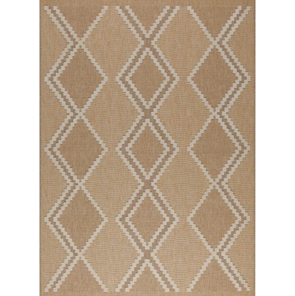 JARDINDECO - Tapis intérieur extérieur aspect jute jaune tijuana 9048 170 x 120 cm