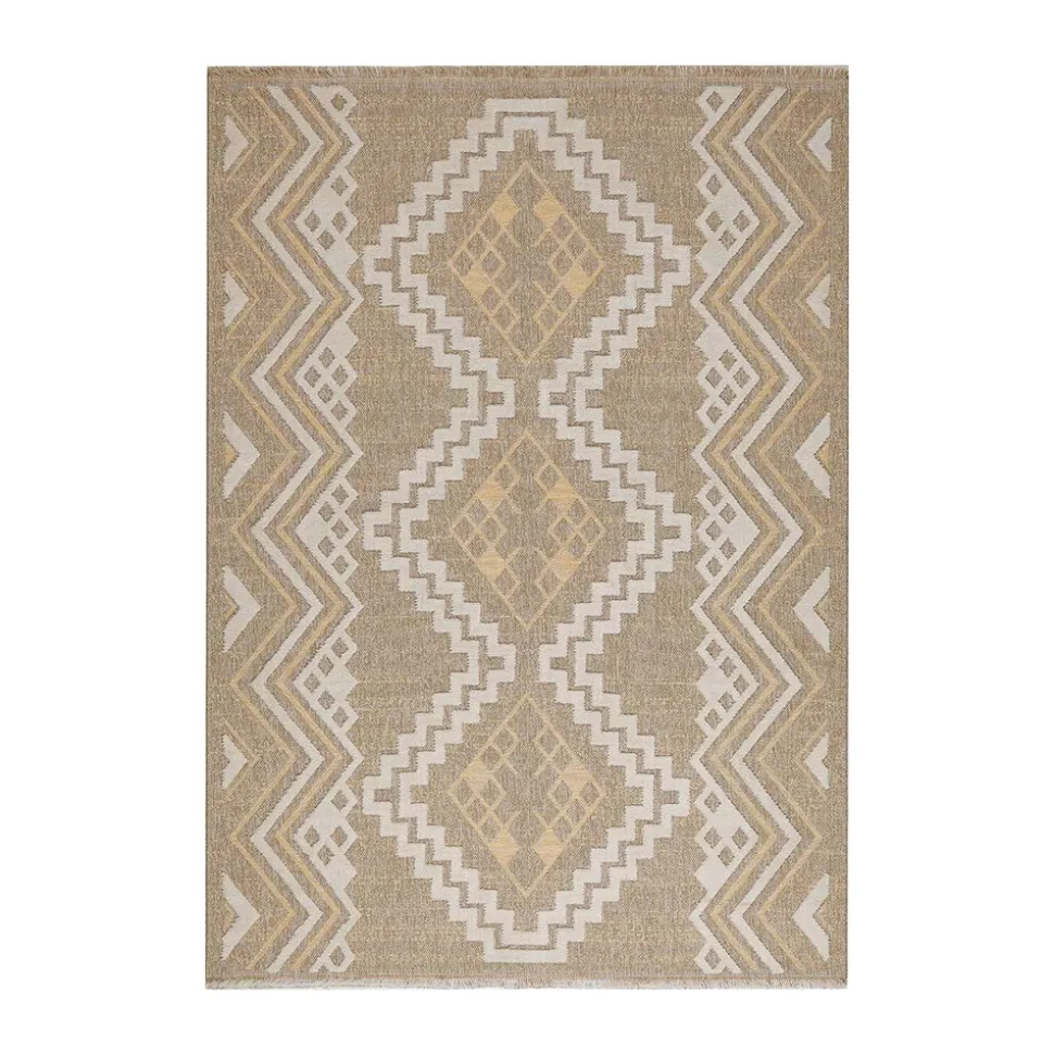 JARDINDECO - Tapis intérieur extérieur aspect jute jaune tijuana 9054 180 x 67 cm