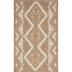 JARDINDECO - Tapis intérieur extérieur aspect jute jaune tijuana 9054 180 x 67 cm