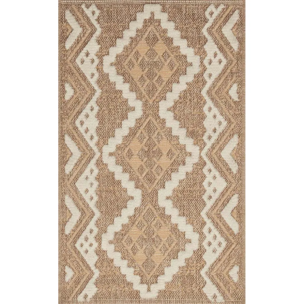 JARDINDECO - Tapis intérieur extérieur aspect jute jaune tijuana 9054 180 x 67 cm
