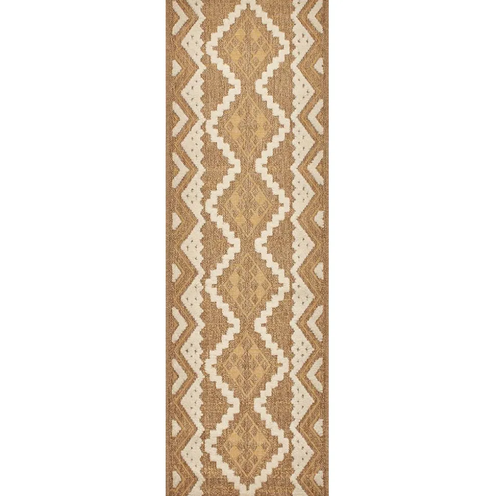 JARDINDECO - Tapis intérieur extérieur aspect jute jaune tijuana 9054 180 x 67 cm