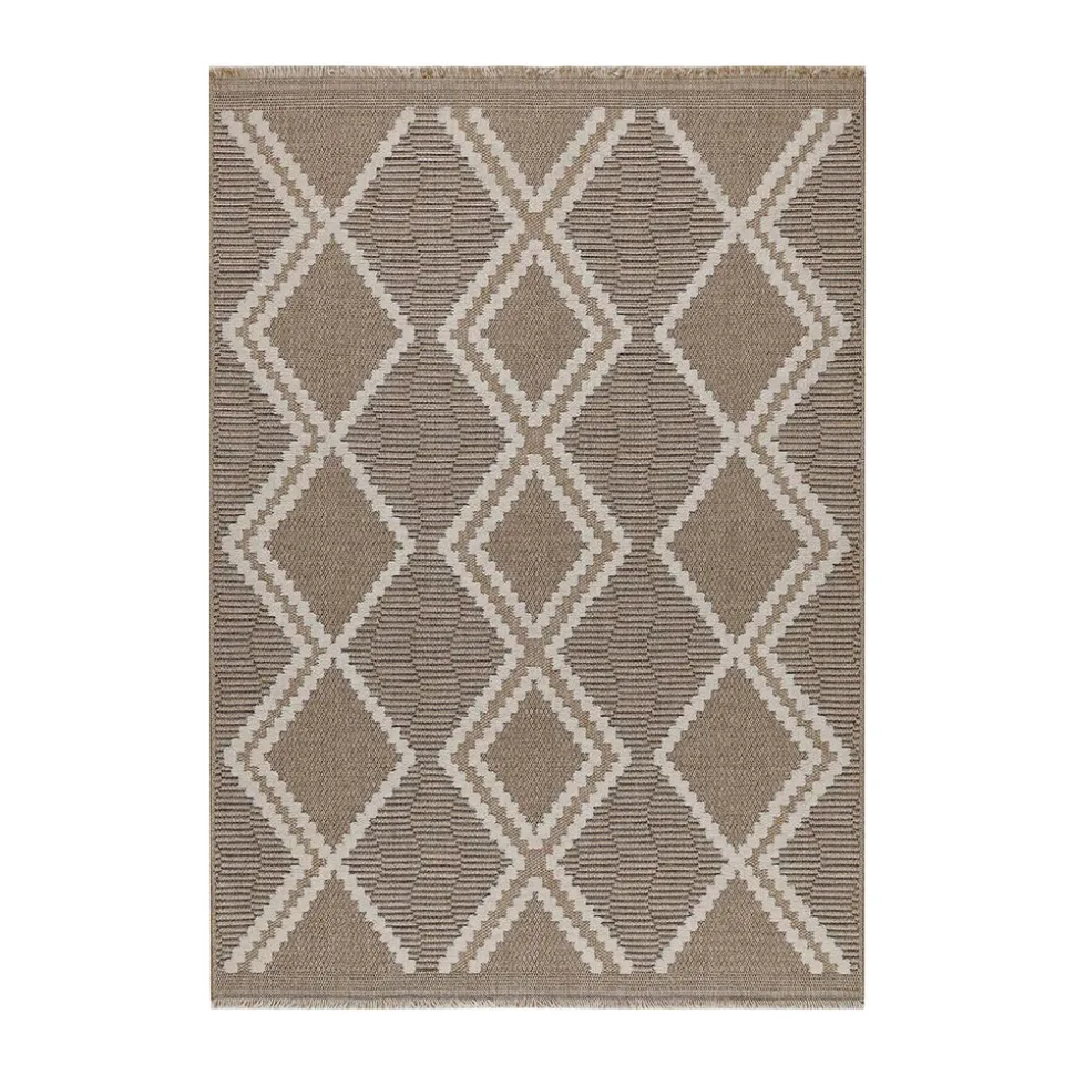 JARDINDECO - Tapis intérieur extérieur aspect jute marron tijuana 9048 170 x 120 cm