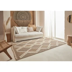 JARDINDECO - Tapis intérieur extérieur aspect jute marron tijuana 9048 170 x 120 cm
