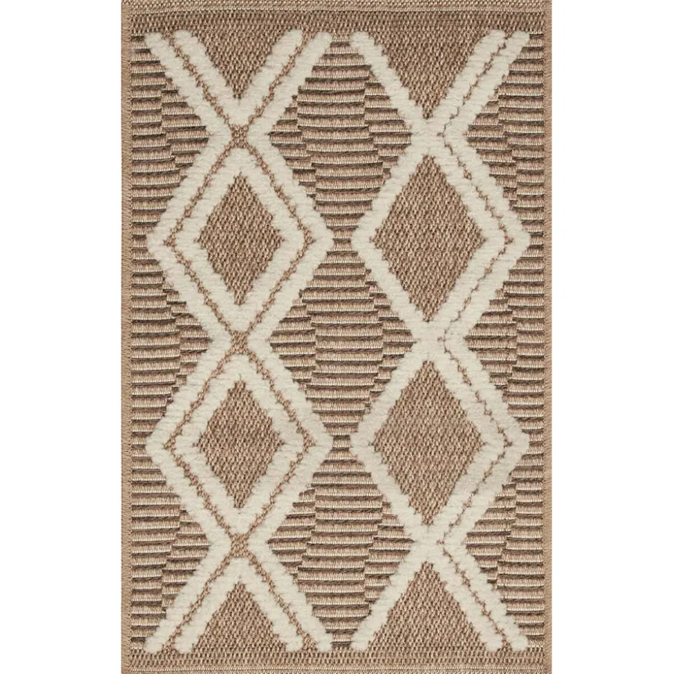 JARDINDECO - Tapis intérieur extérieur aspect jute marron tijuana 9048 170 x 120 cm