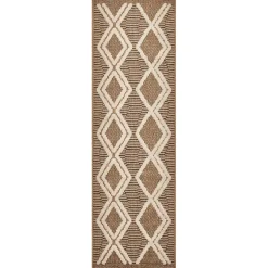 JARDINDECO - Tapis intérieur extérieur aspect jute marron tijuana 9048 170 x 120 cm