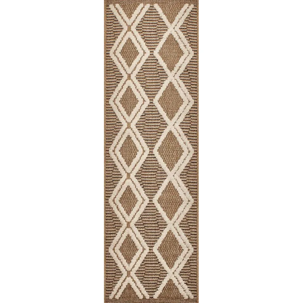 JARDINDECO - Tapis intérieur extérieur aspect jute marron tijuana 9048 170 x 120 cm