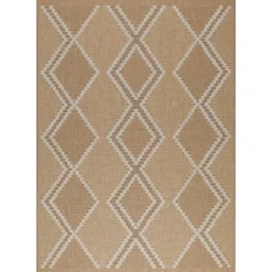 JARDINDECO - Tapis intérieur extérieur aspect jute jaune tijuana 9048 180 x 67 cm