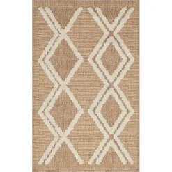 JARDINDECO - Tapis intérieur extérieur aspect jute jaune tijuana 9048 180 x 67 cm