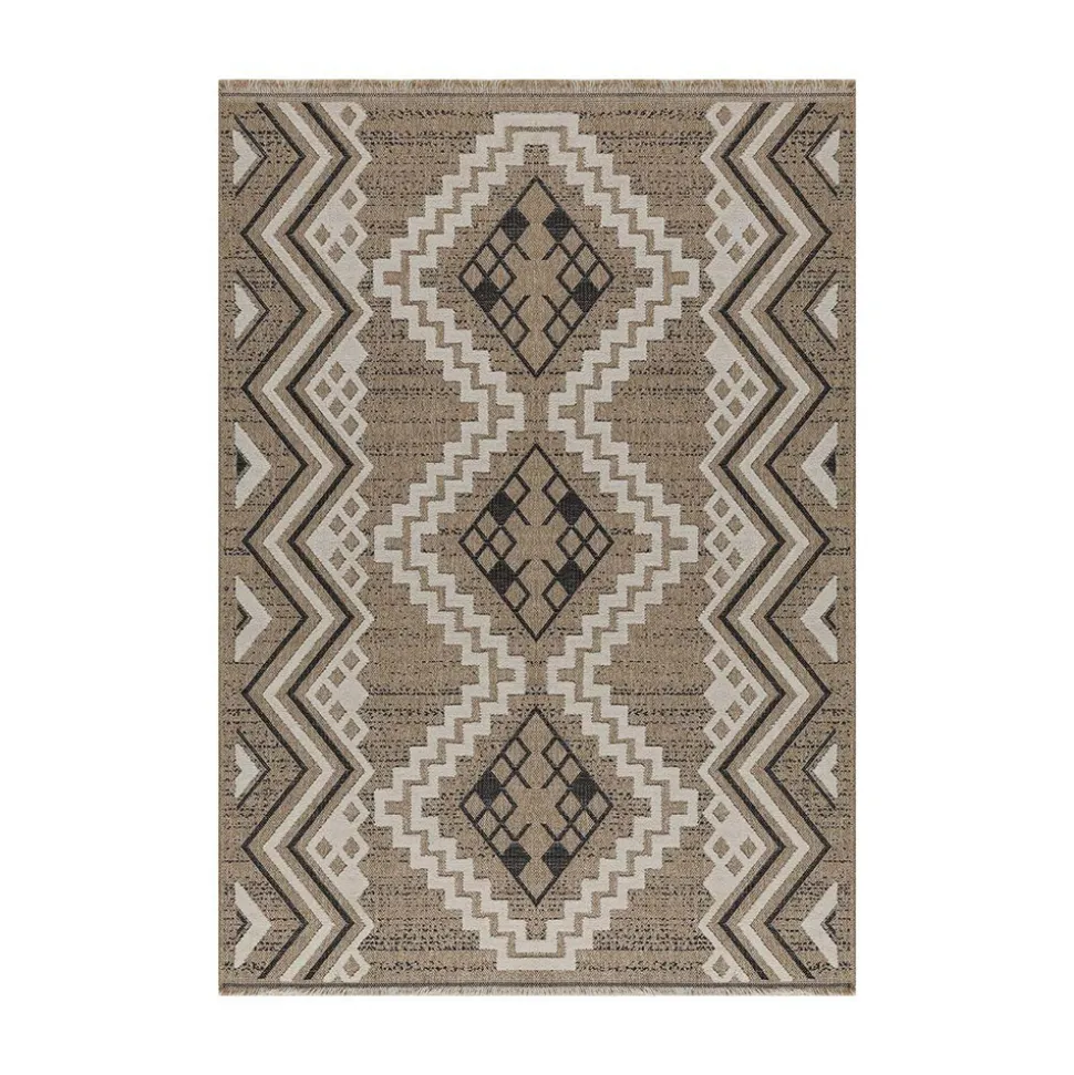 JARDINDECO - Tapis intérieur extérieur aspect jute noire tijuana 9054 180 x 67 cm