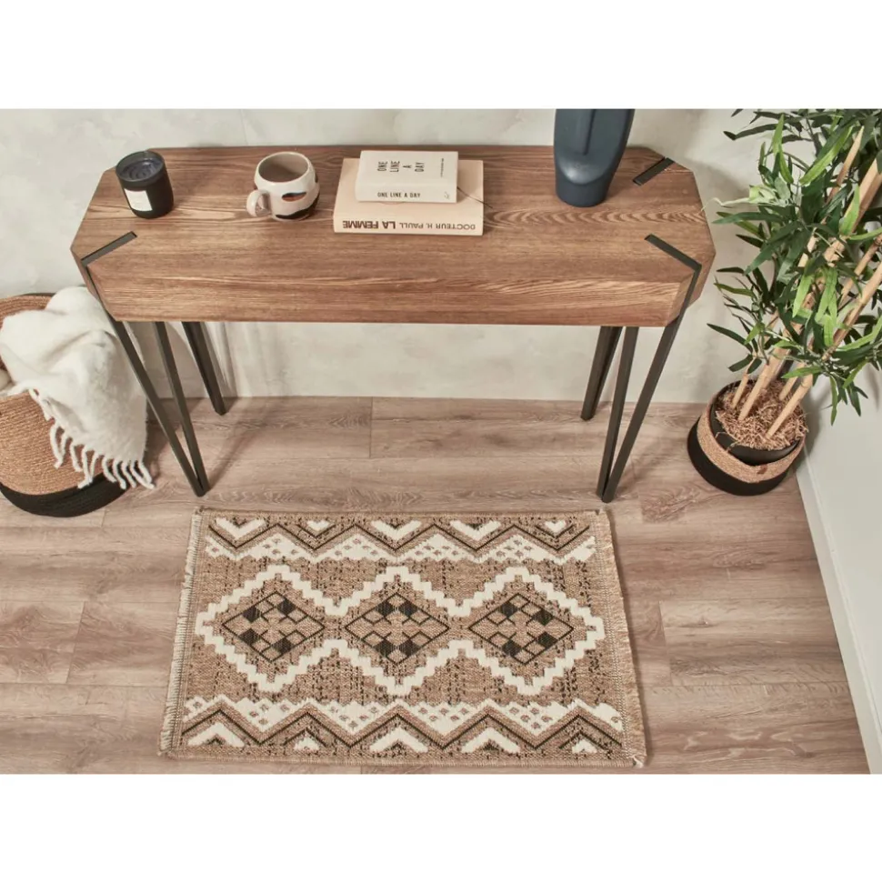 JARDINDECO - Tapis intérieur extérieur aspect jute noire tijuana 9054 180 x 67 cm