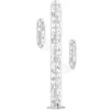 JARDINEX - Cactus métal 3 branches origami - blanc 110 cm