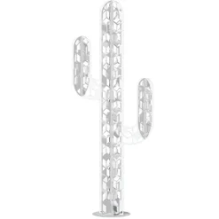 JARDINEX - Cactus métal 3 branches origami - blanc 110 cm
