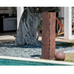 JARDINEX - Colonne décorative métal rouillé h.100 cm - rouille 100 cm