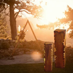 JARDINEX - Colonne décorative métal rouillé h.100 cm - rouille 100 cm