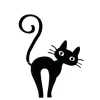 JARDINEX - Déco jardin : chat leone métal - noir 70 cm