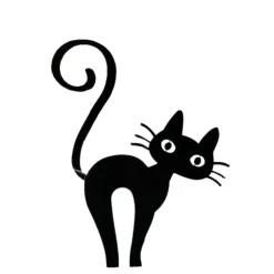 JARDINEX - Déco jardin : chat leone métal - noir 70 cm