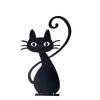 JARDINEX - Déco jardin : chat simone métal - noir 64 cm