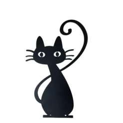JARDINEX - Déco jardin : chat simone métal - noir 64 cm