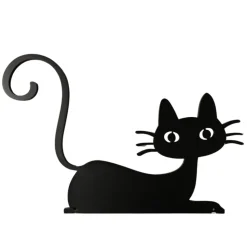 JARDINEX - Déco jardin : chat félix métal - noir 41 cm
