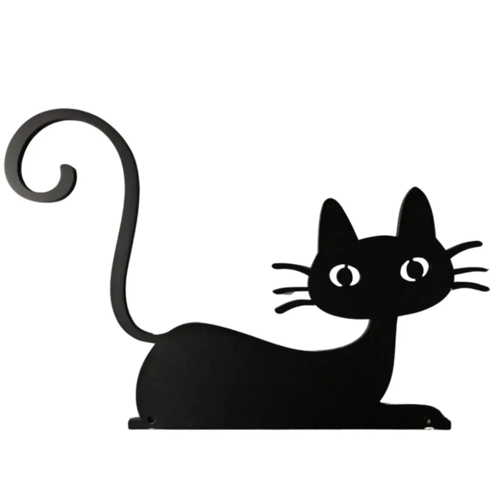 JARDINEX - Déco jardin : chat félix métal - noir 41 cm