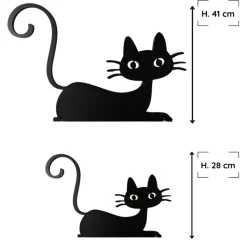 JARDINEX - Déco jardin : chat félix métal - noir 41 cm
