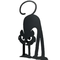 JARDINEX - Déco jardin : chat gaston métal - noir 45 cm