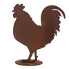 JARDINEX - Figurine coq en métal rouillé : déco jardin - rouille