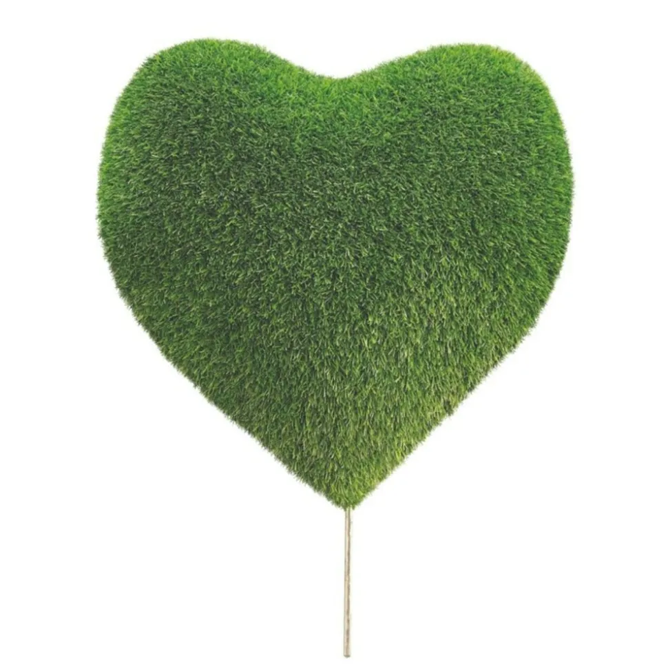 JARDINEX - Peluche de jardin coeur en gazon synthétique - vert 50 cm