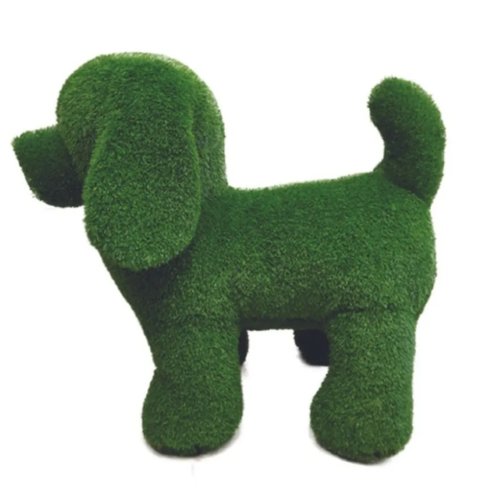 JARDINEX - Peluche de jardin chien en gazon synthétique - vert 35 cm