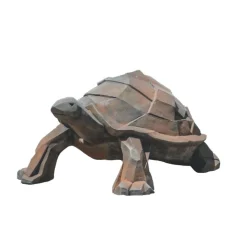 JARDINEX - Sculpture jardin tortue - style cubique - h. 25 cm - gris