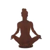 JARDINEX - Statue de jardin femme yoga métal rouillé : déco zen - rouille