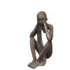 JARDINEX - Statue de jardin tristan assis effet demi rouille - rouille 86 cm