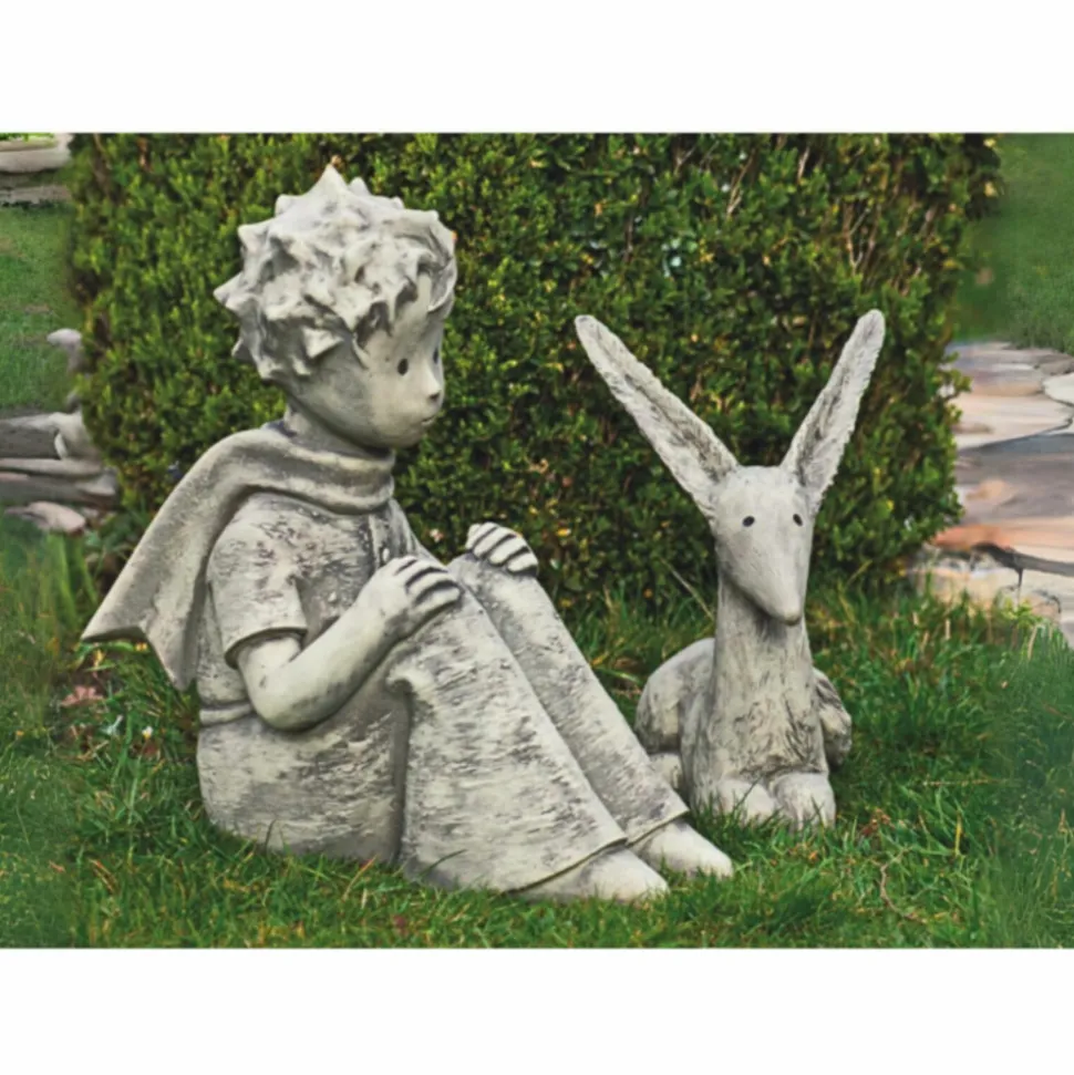 JARDINEX - Statue de jardin "le petit prince assis" - gris clair 52 cm