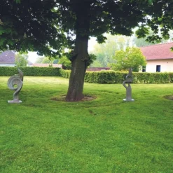 JARDINEX - Statue de jardin en pierre "fonteyn" (150 cm) - gris vert 150 cm