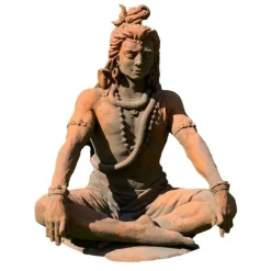 JARDINEX - Statue jardin shiva assis 90 cm - gris 90 cm