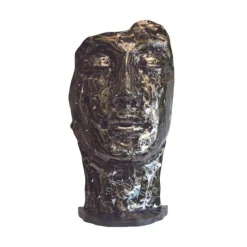 JARDINEX - Statue visage métal mosaïque 108 cm - gris anthracite