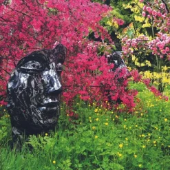 JARDINEX - Statue visage métal mosaïque 108 cm - gris anthracite