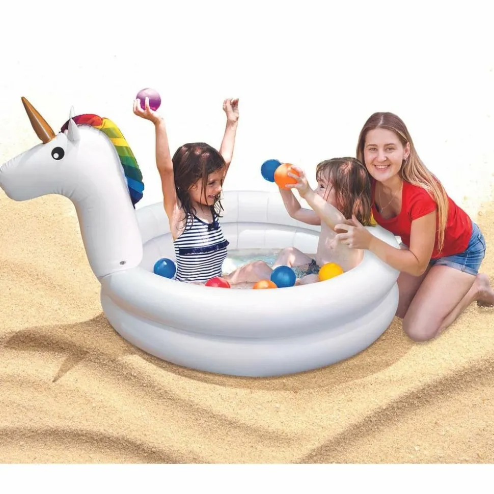 JET LAG - Piscinette gonflable licorne 130 cm
