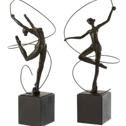 JOLIPA - Gymnaste resine marron foncé 20x18x46cm