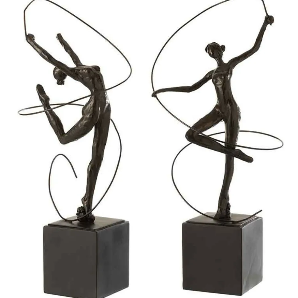 JOLIPA - Gymnaste resine marron foncé 20x18x46cm