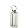 JOLIPA - Lanterne carree metal/verre argent