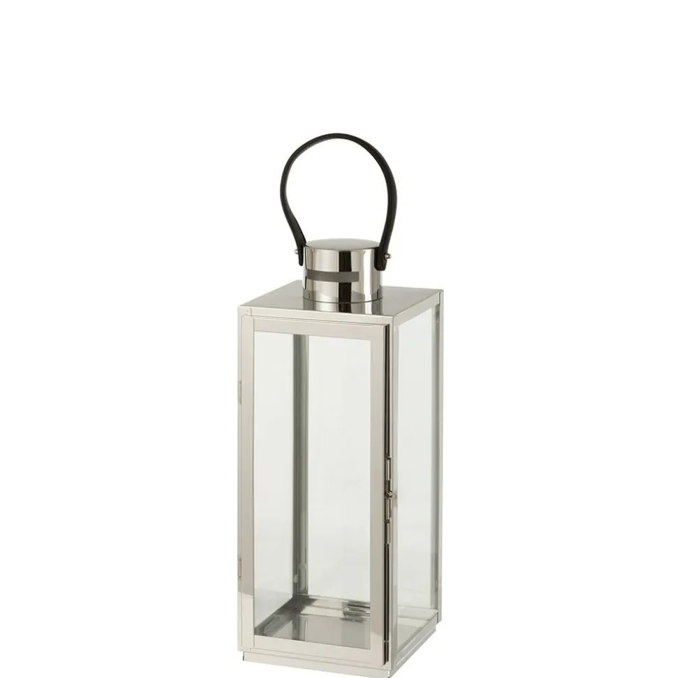 JOLIPA - Lanterne carree metal/verre argent