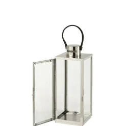 JOLIPA - Lanterne carree metal/verre argent