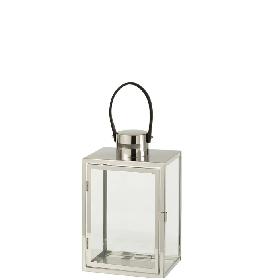 JOLIPA - Lanterne rectangulaire metal/verre argent